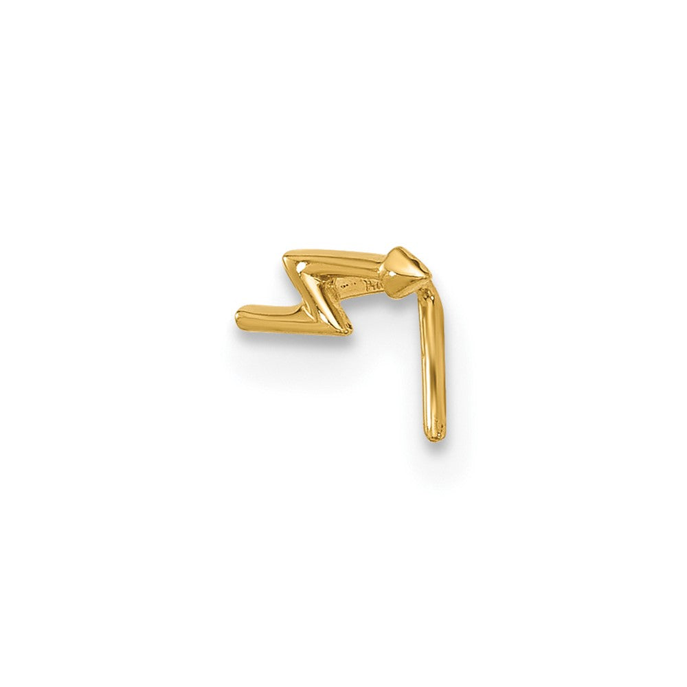 14K Gelbgold 22 Stärke Blitz Bolt Nasen Ohrstecker