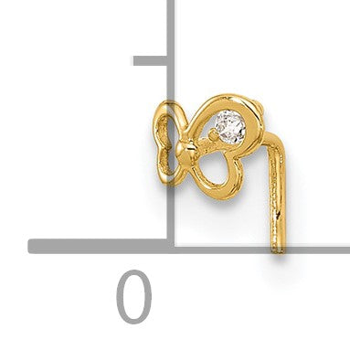 14K Gelbgold 23 Stärke Zirkonia Schmetterling Nasen Ohrstecker