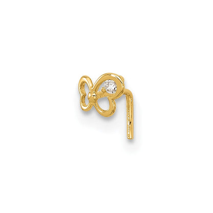 14K Gelbgold 23 Stärke Zirkonia Schmetterling Nasen Ohrstecker