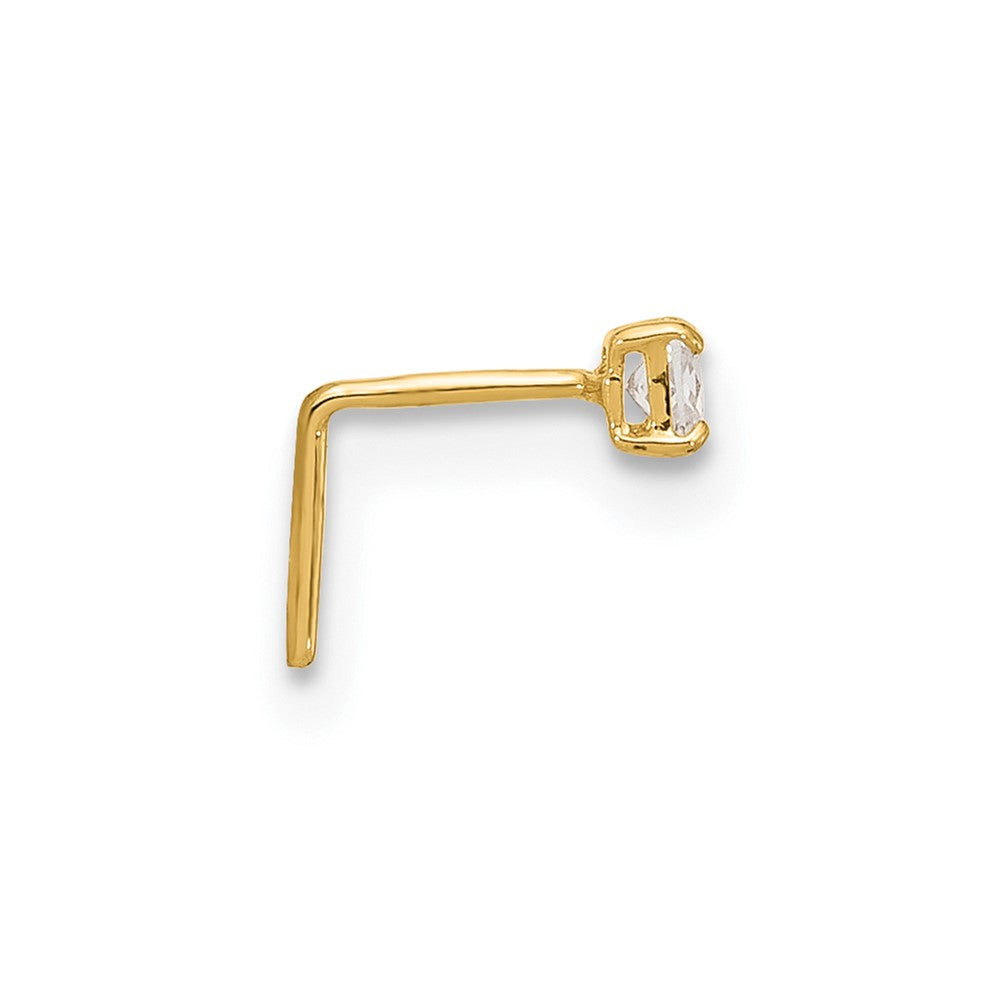 14K Gelbgold 22 Stärke 2.5mm Quadratisch Zirkonia Nasen Ohrstecker