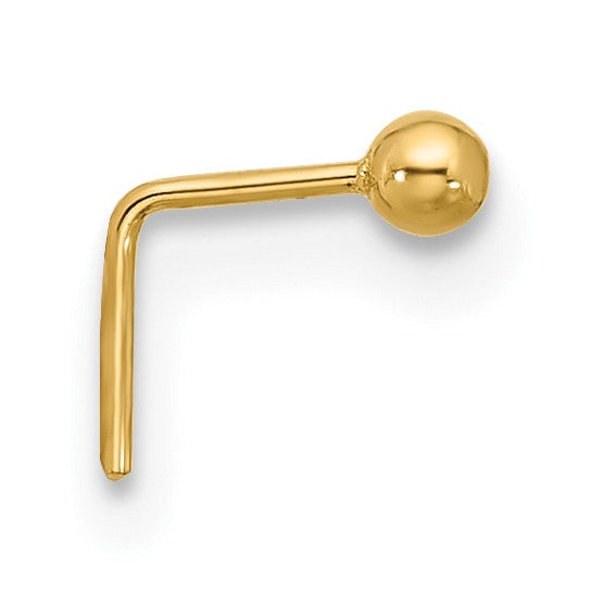14K Gelbgold 22 Stärke Poliert 2mm Kugel Nasen Ohrstecker