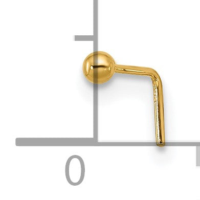14K Gelbgold 22 Stärke Poliert 2mm Kugel Nasen Ohrstecker