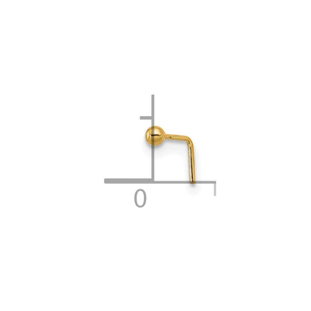 14K Gelbgold 22 Stärke Poliert 2mm Kugel Nasen Ohrstecker