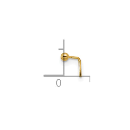 14K Gelbgold 22 Stärke Poliert 2mm Kugel Nasen Ohrstecker
