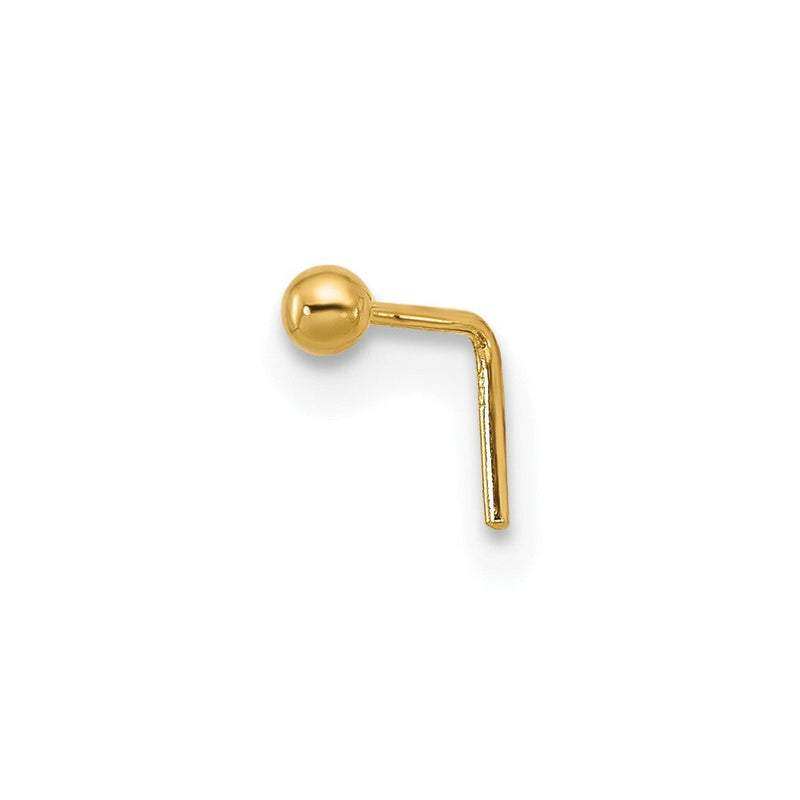 14K Gelbgold 22 Stärke Poliert 2mm Kugel Nasen Ohrstecker