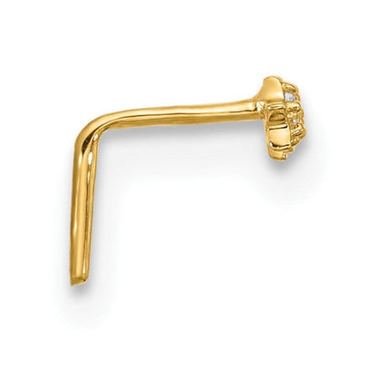 14K Gelbgold 22 Stärke Zirkonia 3-star Nasen Ohrstecker