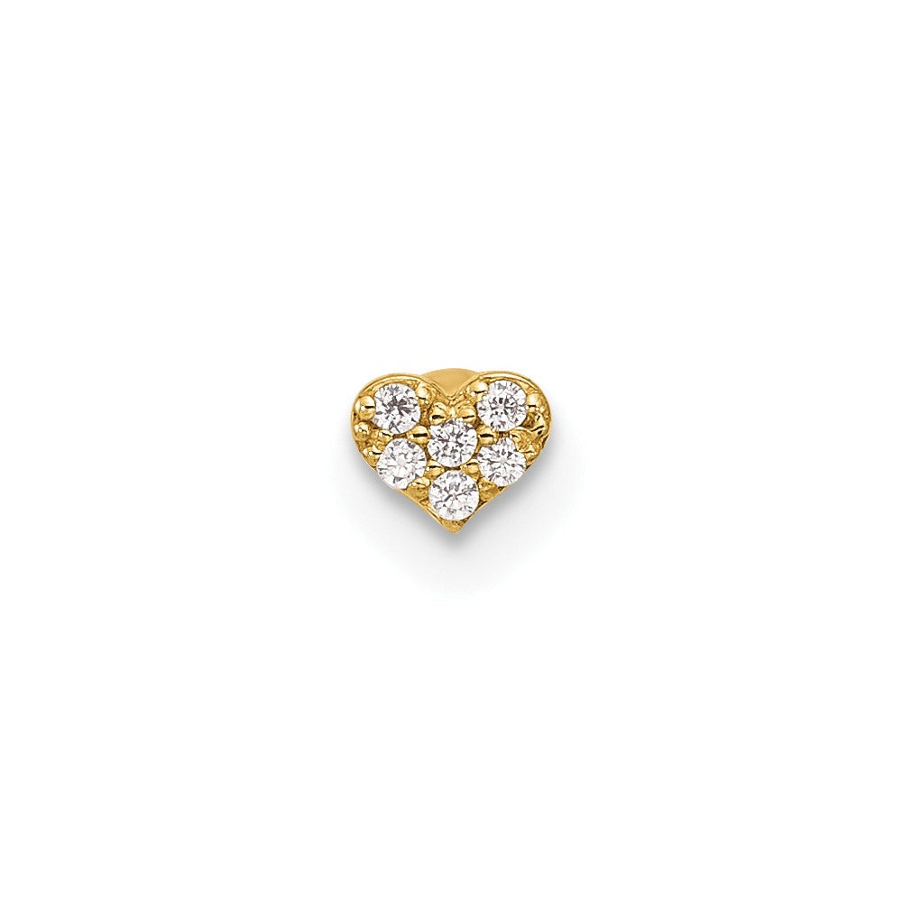 14K Gelbgold 18 Stärke Zirkonia Herz Labret/face Schmuck
