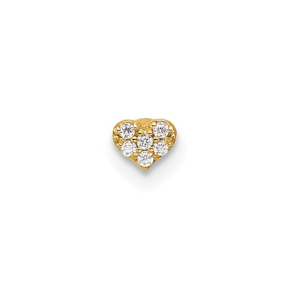 14K Gelbgold 18 Stärke Zirkonia Herz Labret/face Schmuck