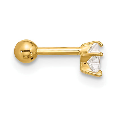 14K Gelbgold 18 Stärke Zirkonia Stern Labret/face Schmuck
