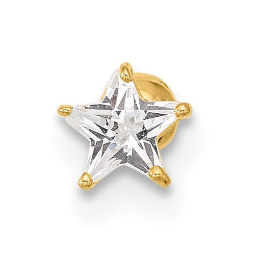 14K Gelbgold 18 Stärke Zirkonia Stern Labret/face Schmuck