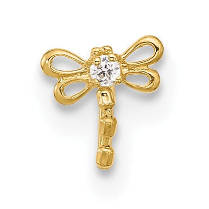 14K Gelbgold 22 Stärke Zirkonia Schmetterling Nasen Ohrstecker