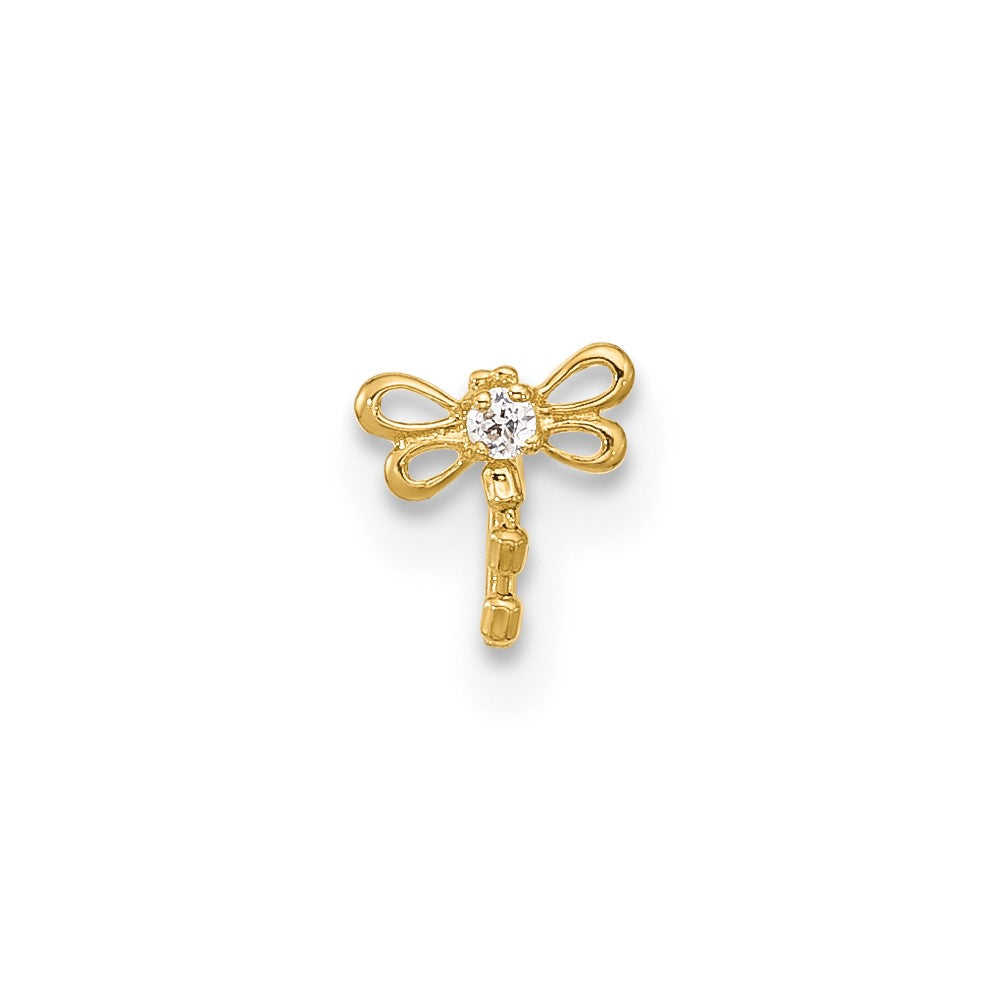 14K Gelbgold 22 Stärke Zirkonia Schmetterling Nasen Ohrstecker