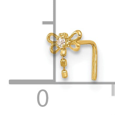 14K Gelbgold 22 Stärke Zirkonia Schmetterling Nasen Ohrstecker