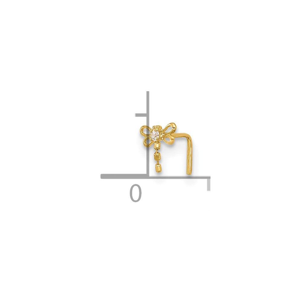 14K Gelbgold 22 Stärke Zirkonia Schmetterling Nasen Ohrstecker
