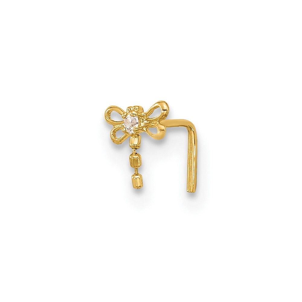 14K Gelbgold 22 Stärke Zirkonia Schmetterling Nasen Ohrstecker