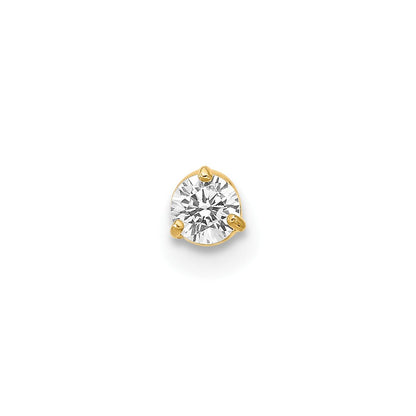 14K Gelbgold 18 Stärke 3mm Zirkonia Labret/face Schmuck