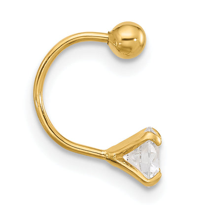 14K Gelbgold 20 Stärke Zirkonia Eyebrow Schmuck