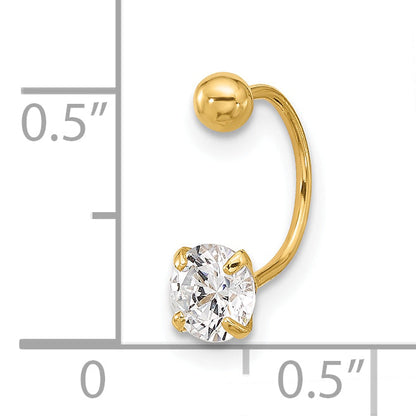 14K Gelbgold 20 Stärke Zirkonia Eyebrow Schmuck