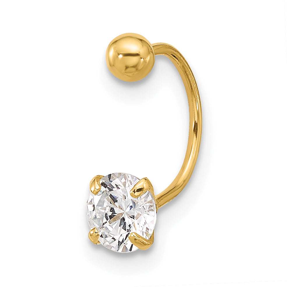 14K Gelbgold 20 Stärke Zirkonia Eyebrow Schmuck