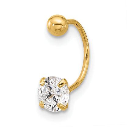 14K Gelbgold 20 Stärke Zirkonia Eyebrow Schmuck