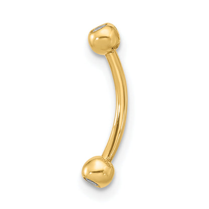 14K Gelbgold 16 Stärke Zirkonia Eyebrow Schmuck