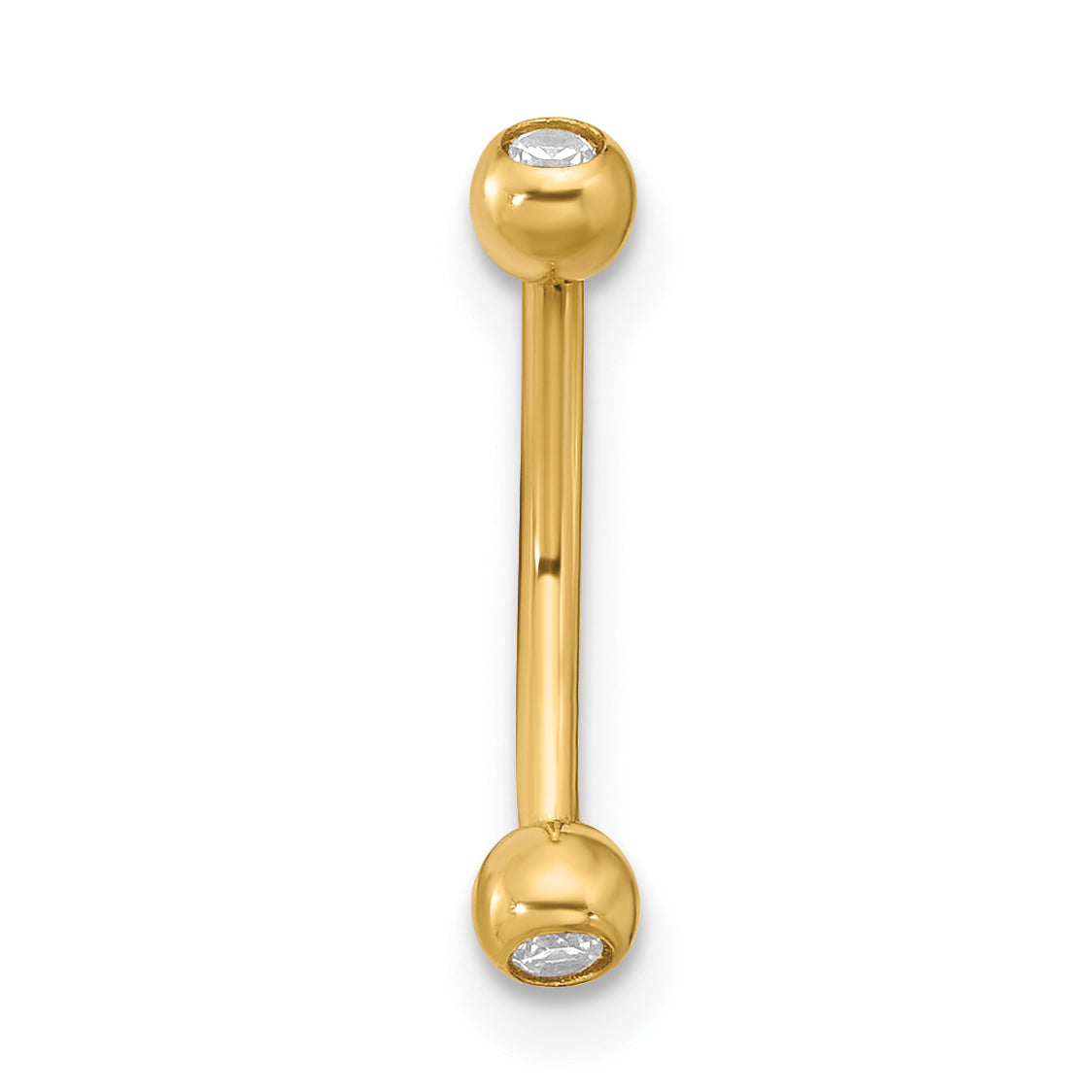 14K Gelbgold 16 Stärke Zirkonia Eyebrow Schmuck