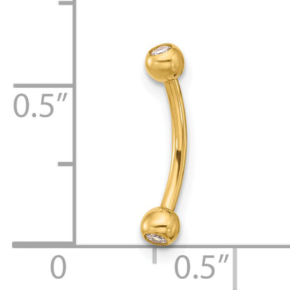 14K Gelbgold 16 Stärke Zirkonia Eyebrow Schmuck