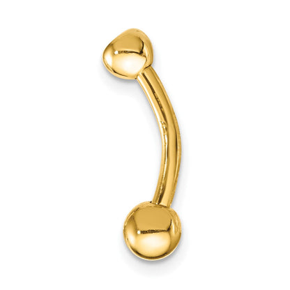14K Gelbgold 14 Stärke Poliert Zirkonia Belly Ring