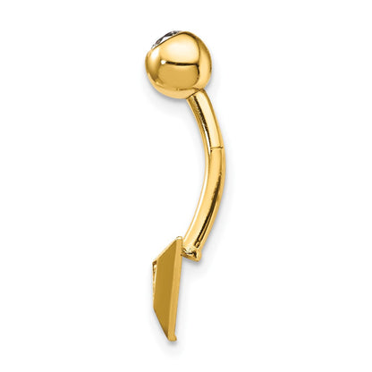14K Gelbgold 14 Stärke Dreieck Zirkonia Belly Ring