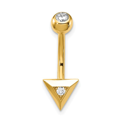 14K Gelbgold 14 Stärke Dreieck Zirkonia Belly Ring