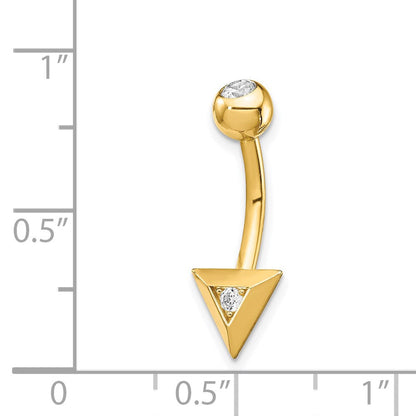 14K Gelbgold 14 Stärke Dreieck Zirkonia Belly Ring