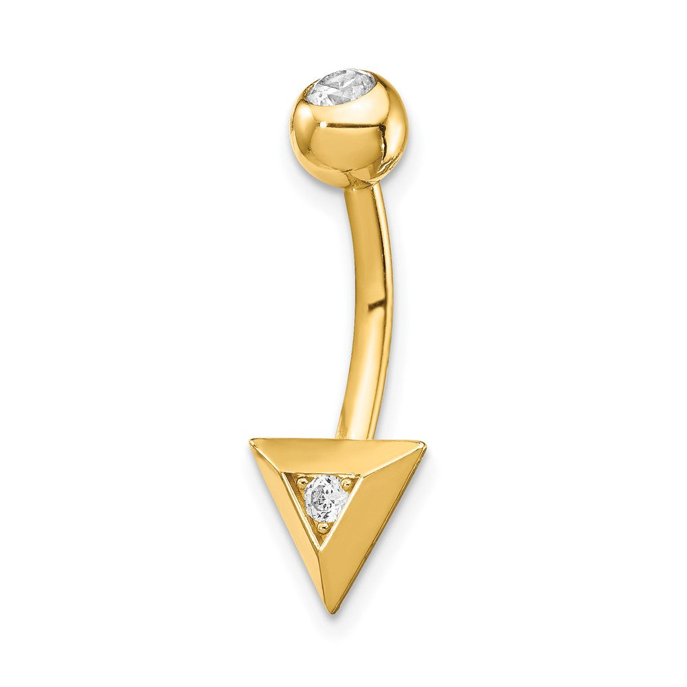 14K Gelbgold 14 Stärke Dreieck Zirkonia Belly Ring