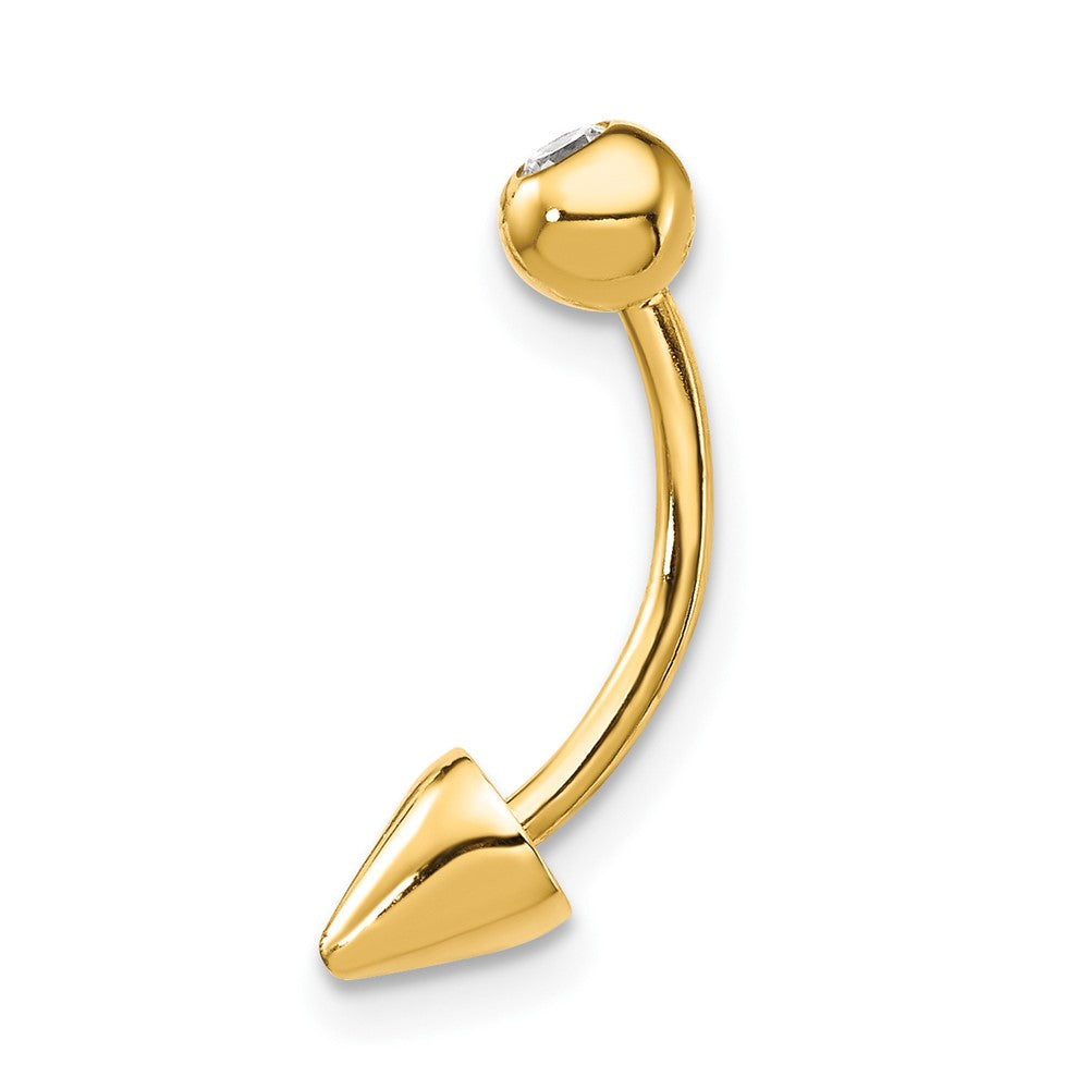 14K Gelbgold 16 Stärke Zirkonia Cone Belly Ring