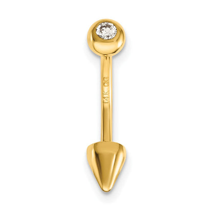 14K Gelbgold 16 Stärke Zirkonia Cone Belly Ring
