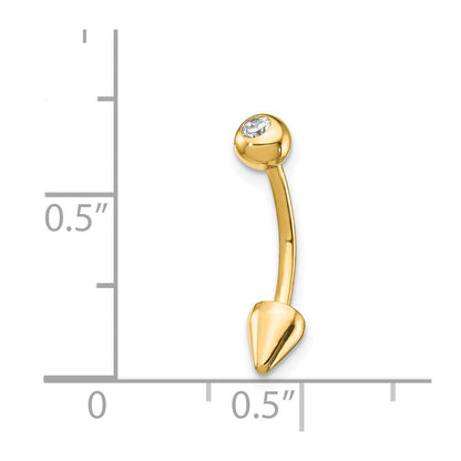 14K Gelbgold 16 Stärke Zirkonia Cone Belly Ring