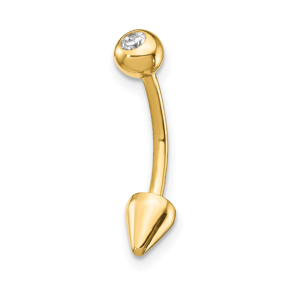 14K Gelbgold 16 Stärke Zirkonia Cone Belly Ring