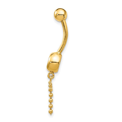 14K Gelbgold Zirkonia Libelle Hängend Belly Ring