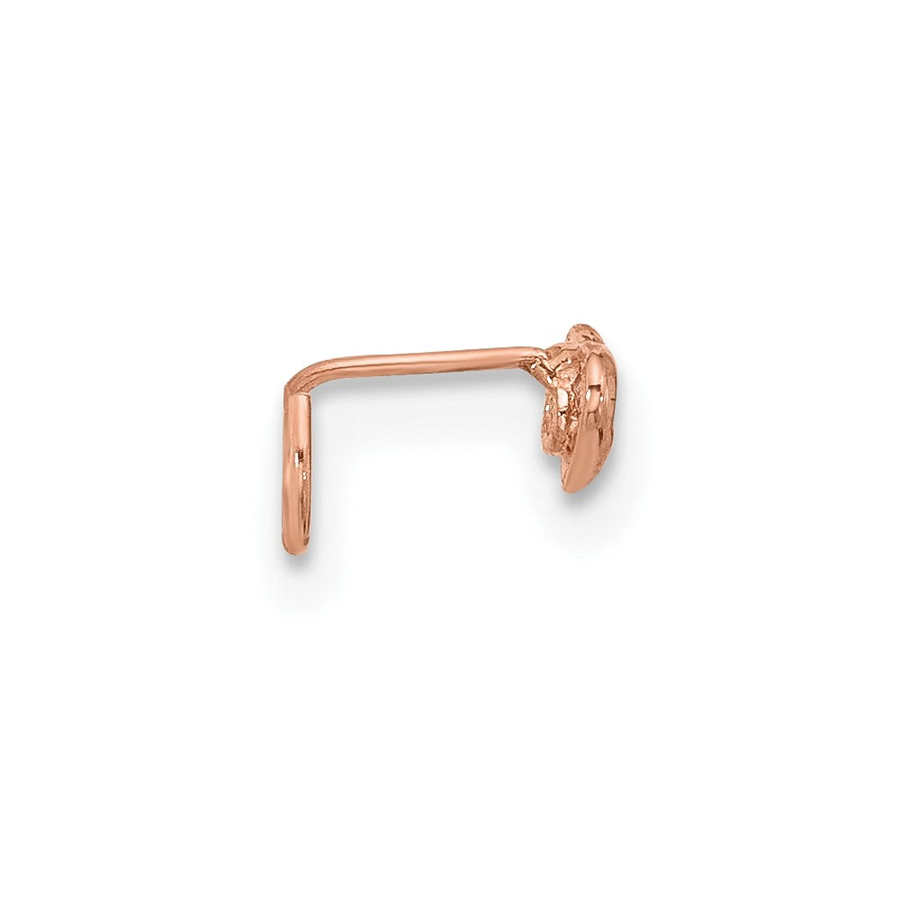 14K Roségold 23 Stärke Zirkonia Herz Nasen Stecker