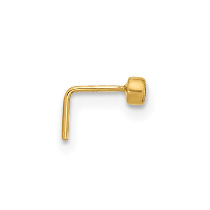 14K Gelbgold 23 Stärke Zirkonia Nasen Stecker