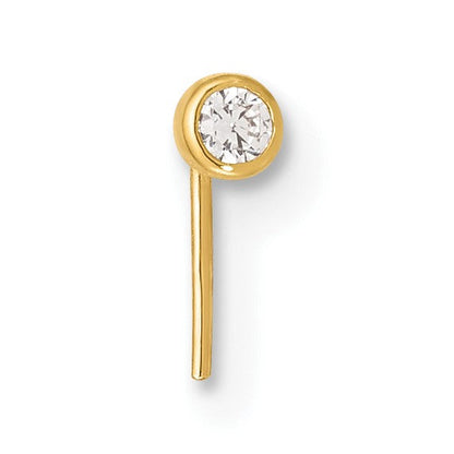 14K Gelbgold 23 Stärke Zirkonia Nasen Stecker