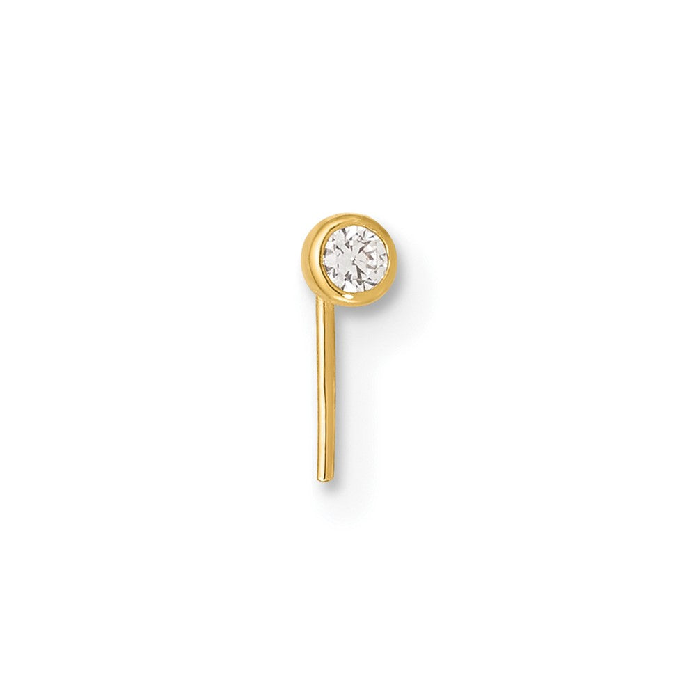 14K Gelbgold 23 Stärke Zirkonia Nasen Stecker