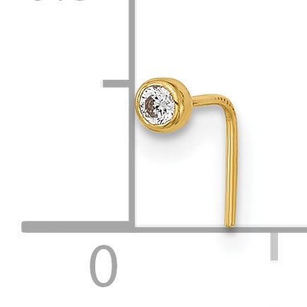 14K Gelbgold 23 Stärke Zirkonia Nasen Stecker