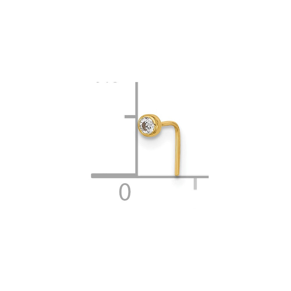 14K Gelbgold 23 Stärke Zirkonia Nasen Stecker