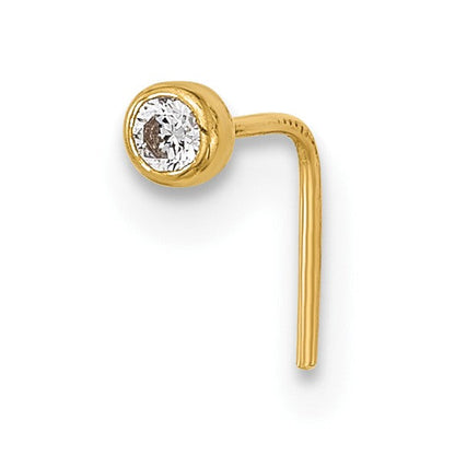 14K Gelbgold 23 Stärke Zirkonia Nasen Stecker