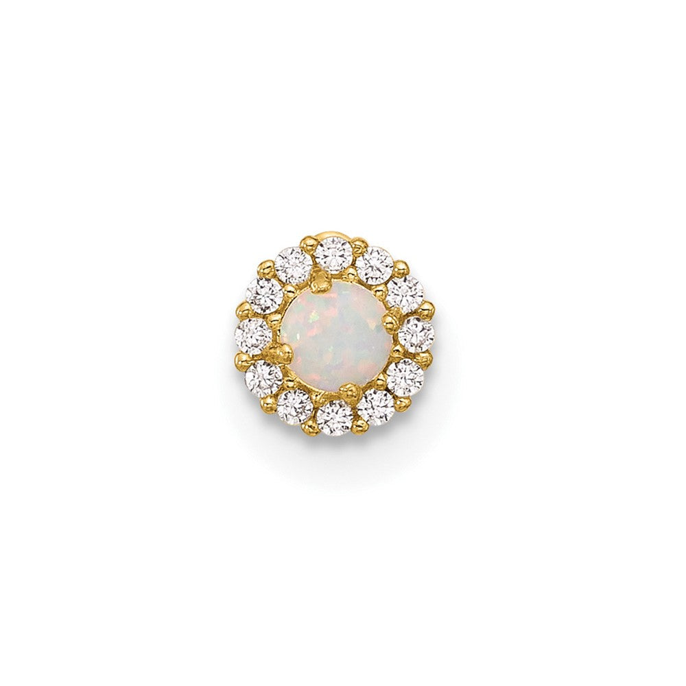14K Gelbgold 18 Stärke Zirkonia & Synthetisch Opal Screw-back Cartilage Body Schmuck