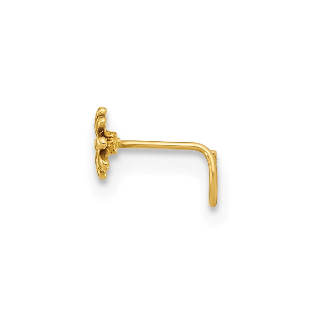 14K Gelbgold 22 Stärke Blume und Zirkonia Nasen Ring Body Schmuck