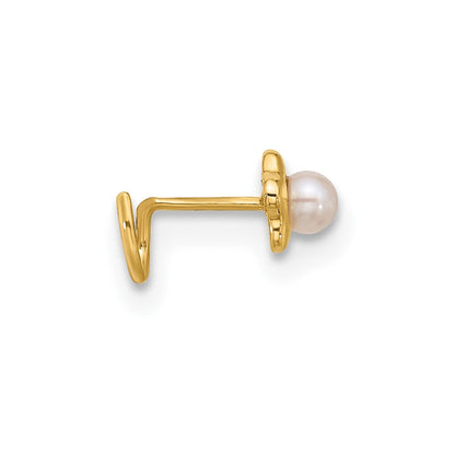 14K Gelbgold 22 Stärke Blume Süßwasser Zuchtperle Nasen Ring Body Schmuck