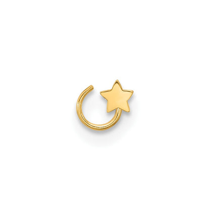 14K Gelbgold 23 Stärke Stern Nasen Ring Body Schmuck