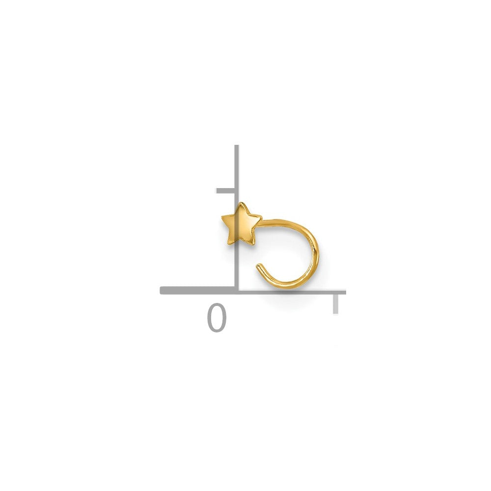 14K Gelbgold 23 Stärke Stern Nasen Ring Body Schmuck