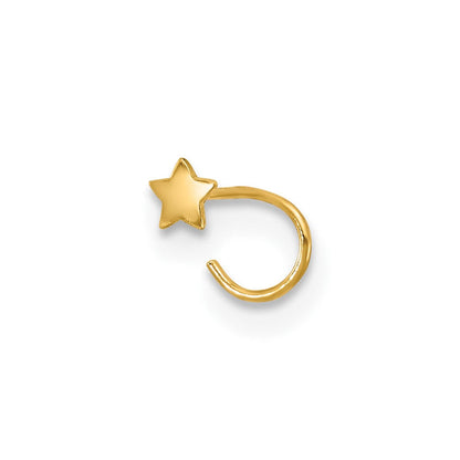 14K Gelbgold 23 Stärke Stern Nasen Ring Body Schmuck